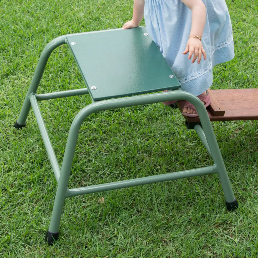 Trapezium Platform Trestle — outdoor wooden trapezium platform trestle for active play, Australian-made
