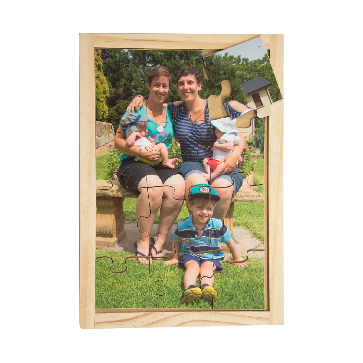 Two Mums Family Puzzle — hand-painted wooden jigsaw puzzle — Australian-made inclusion early learning resource