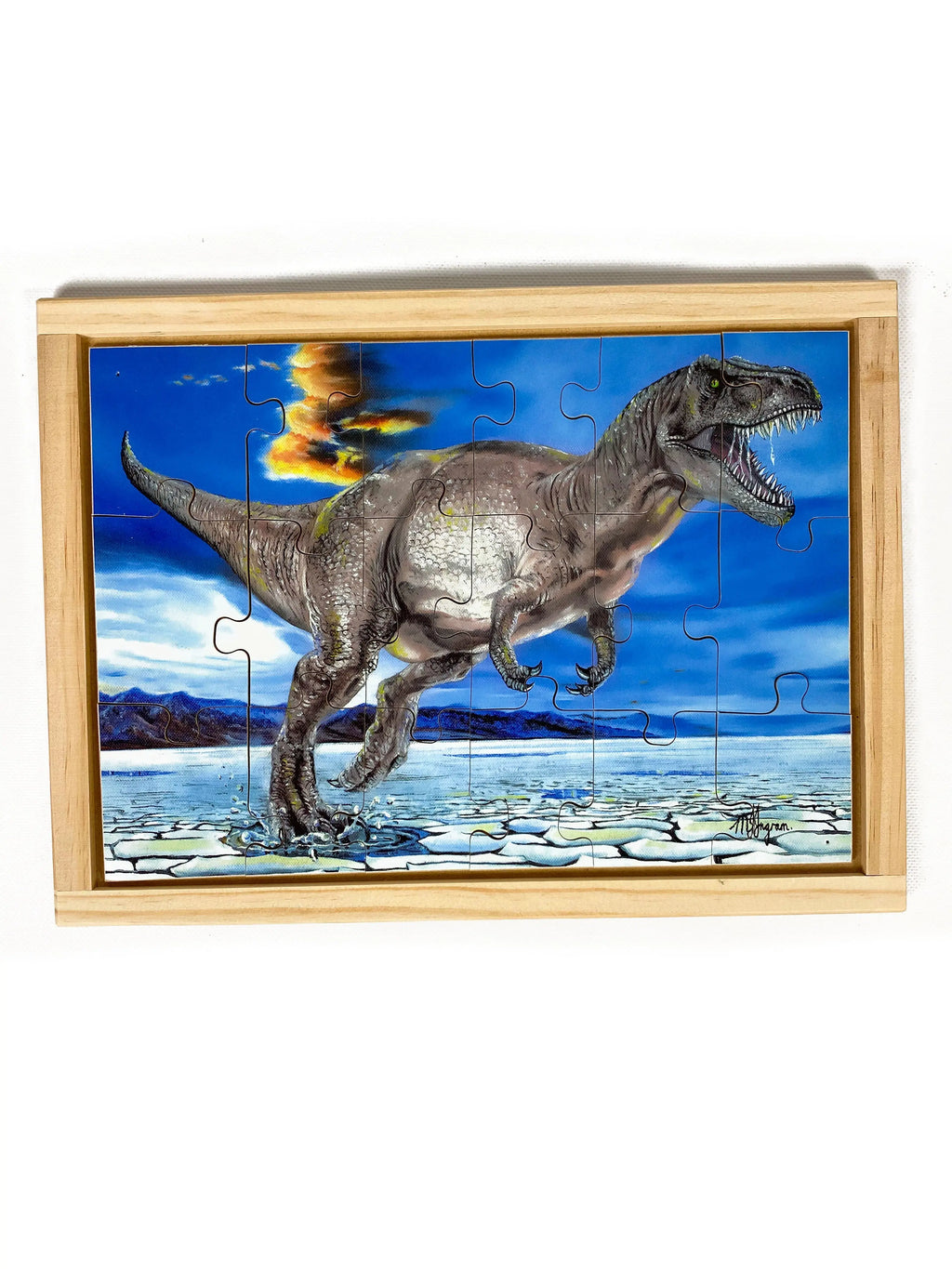 Tyrannosaurus Rex Puzzle — hand-painted wooden jigsaw puzzle — Australian-made early learning resource, ages 3+