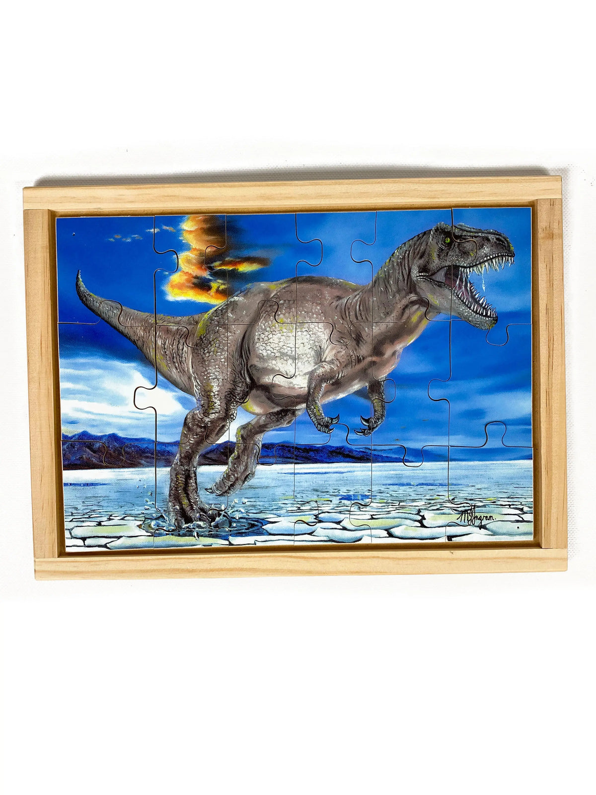 Tyrannosaurus Rex Puzzle — hand-painted wooden jigsaw puzzle — Australian-made early learning resource, ages 3+