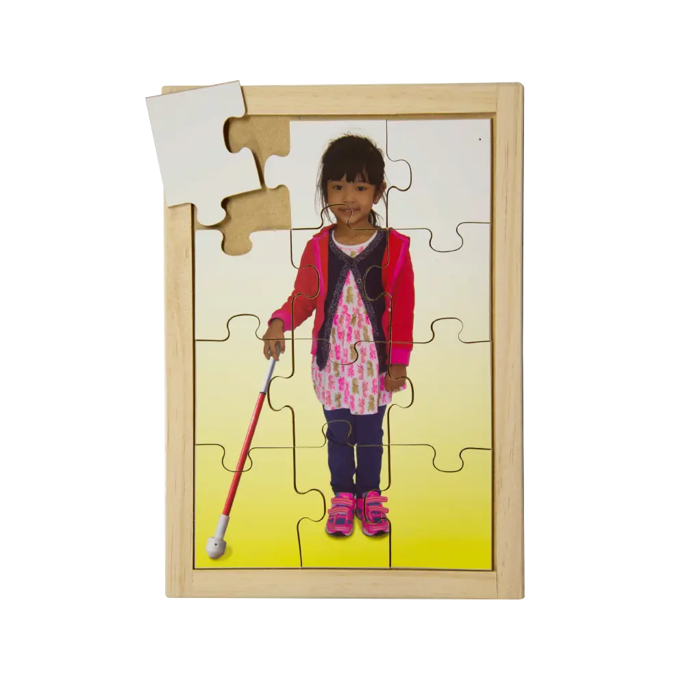 Walking Cane Puzzle — hand-painted wooden jigsaw puzzle — Australian-made inclusion early learning resource