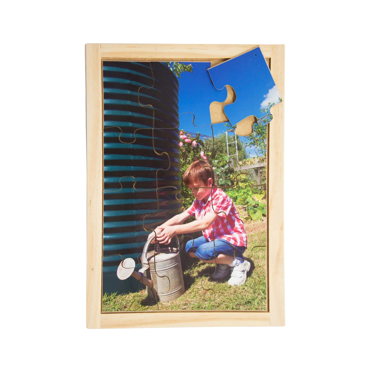 Water Tank Puzzle — hand-painted wooden jigsaw puzzle — Australian-made sustainability early learning resource