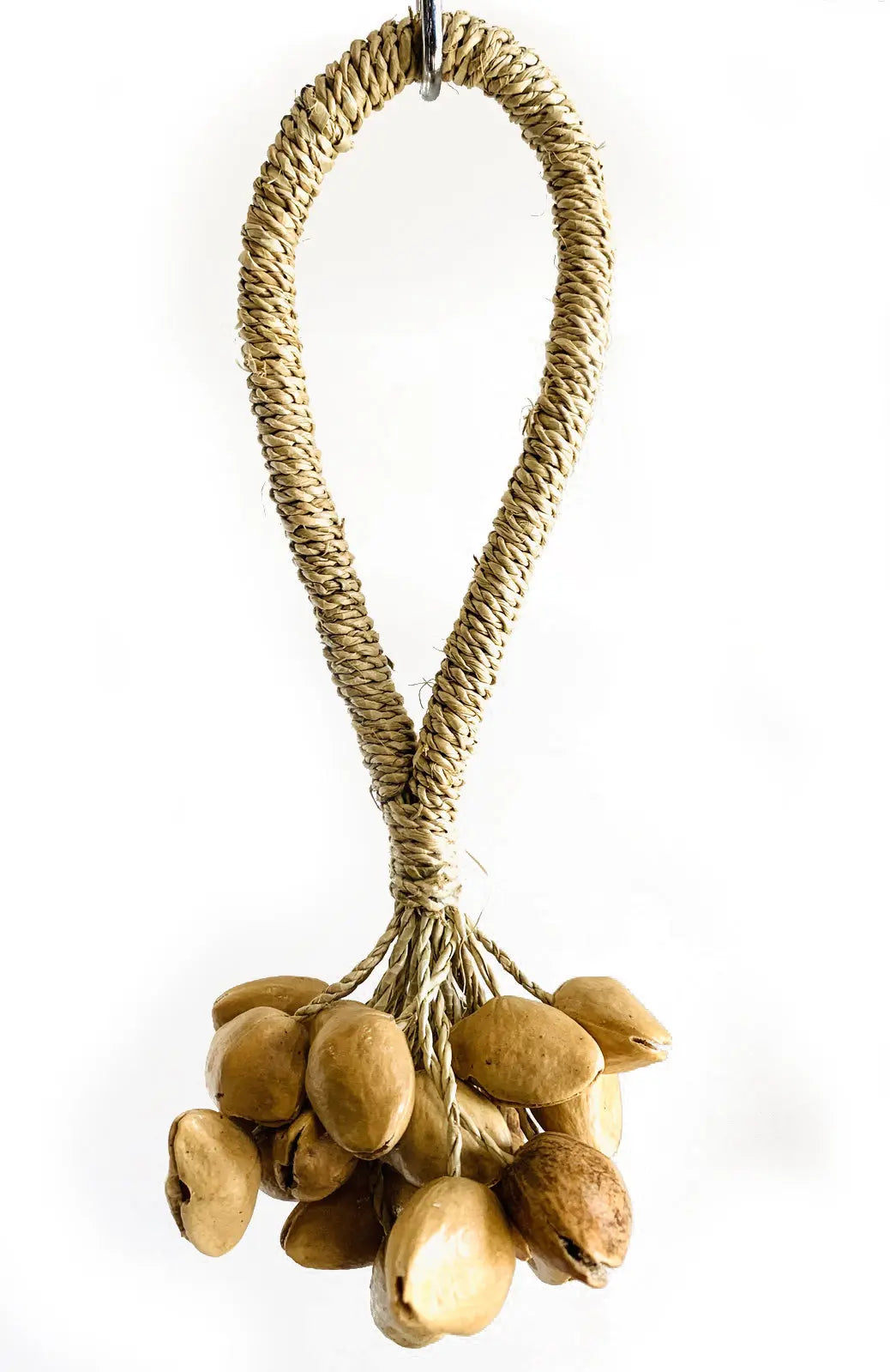 Whispering Pod Shaker Woven Handle — Aboriginal seedpod shaker with woven handle for early years music