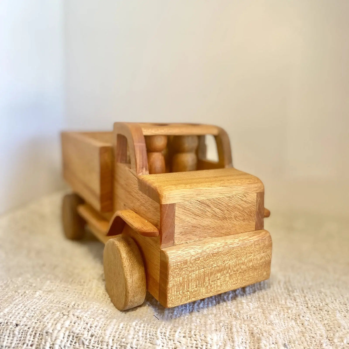 Wooden Peg Doll Mining Truck — wooden peg doll mining truck for early childhood imaginative play
