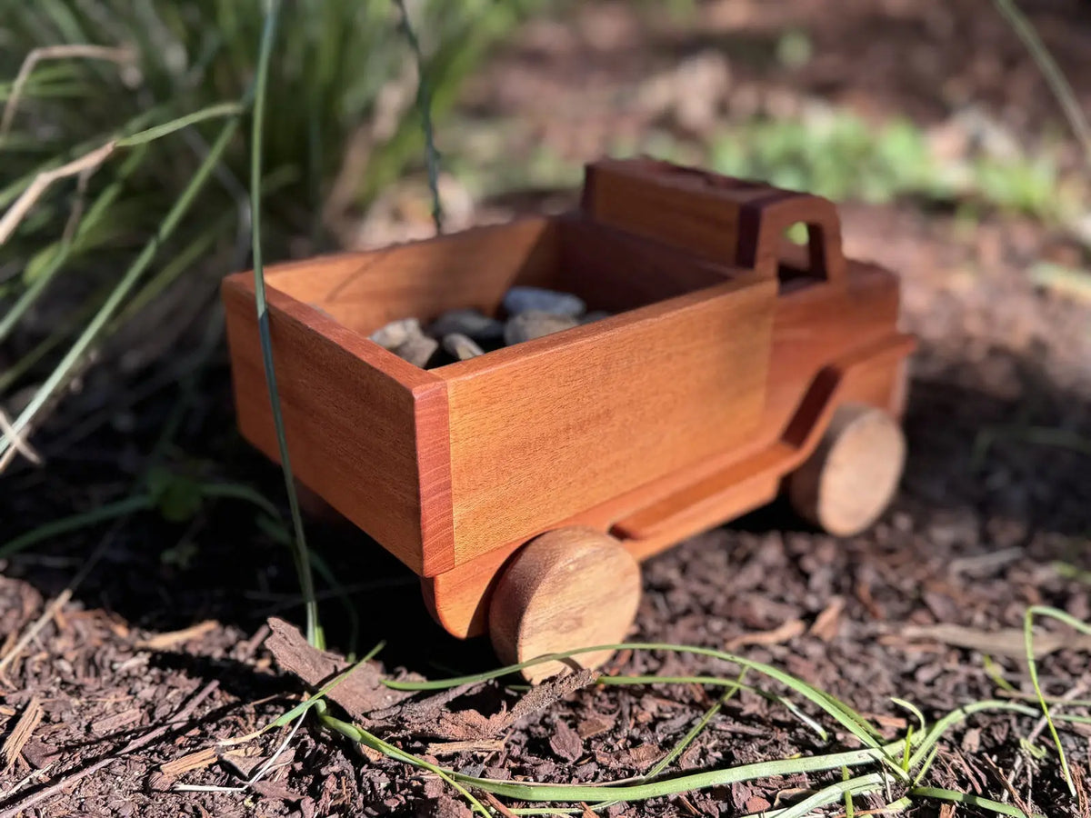 Wooden Peg Doll Mining Truck — additional view of mining truck