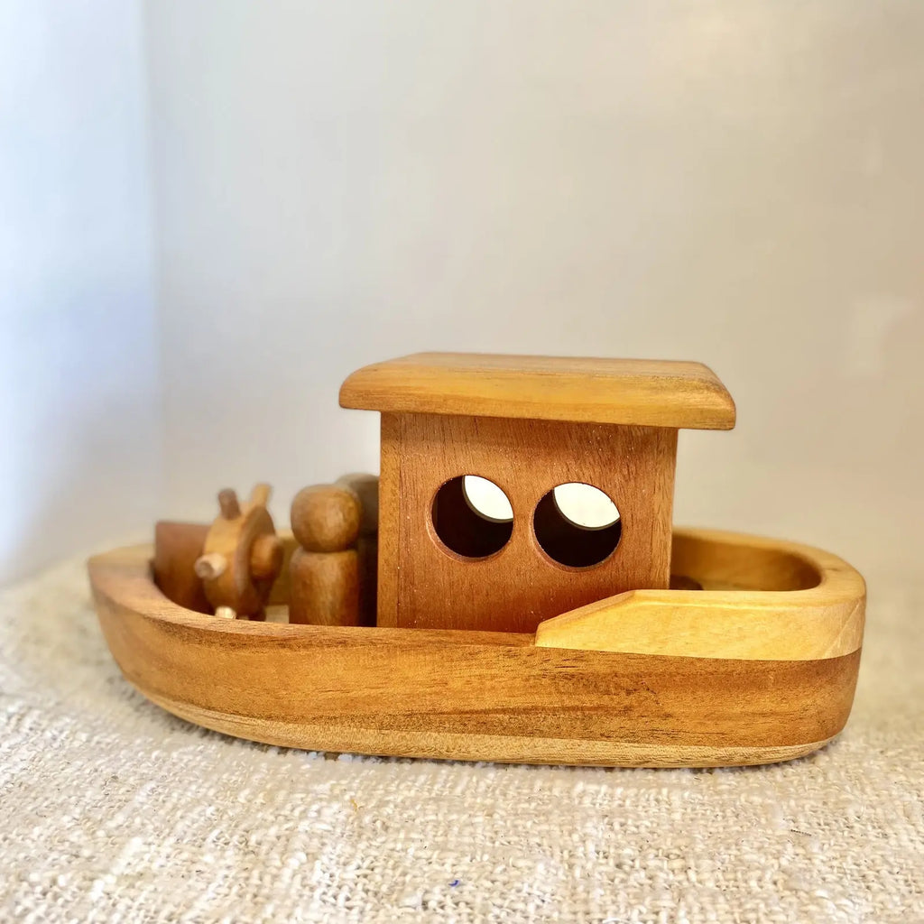 Wooden Peg Doll Tugboat — alternative view