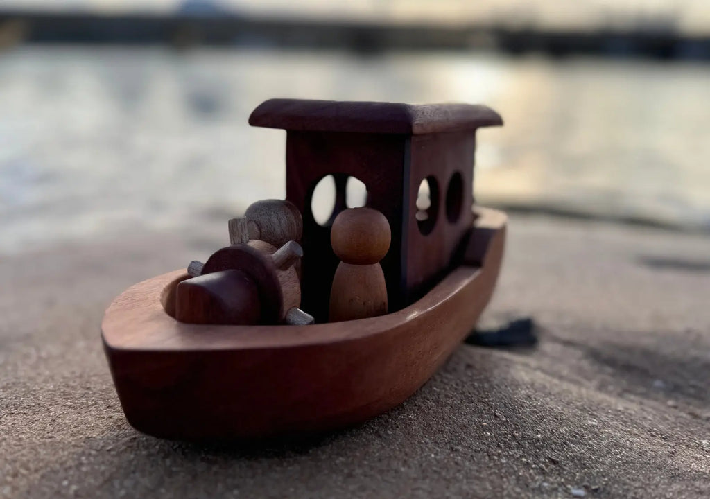 Wooden Peg Doll Tugboat — additional view