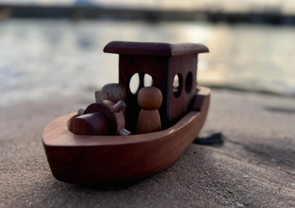 Wooden Peg Doll Tugboat — additional view