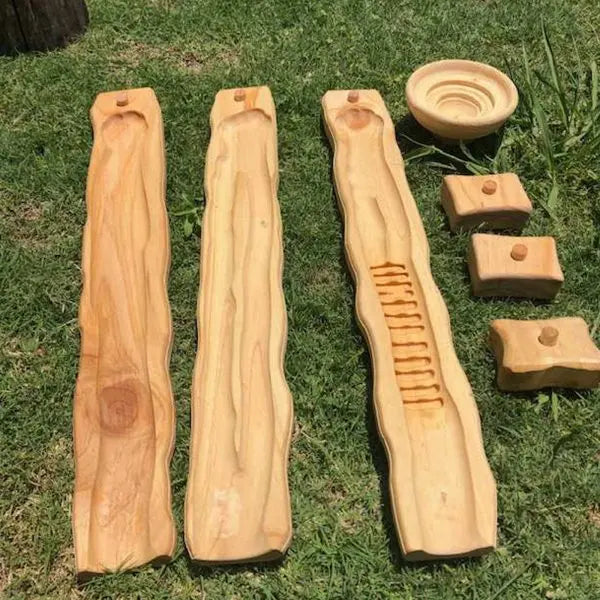 Wooden Water Ways — wooden water ways channel set for early childhood STEM and water play
