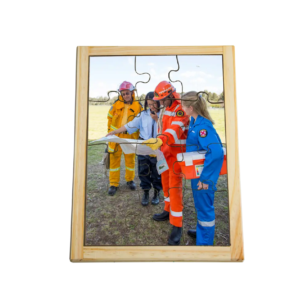 Working Together Puzzle — hand-painted wooden jigsaw puzzle — Australian-made teamwork early learning resource