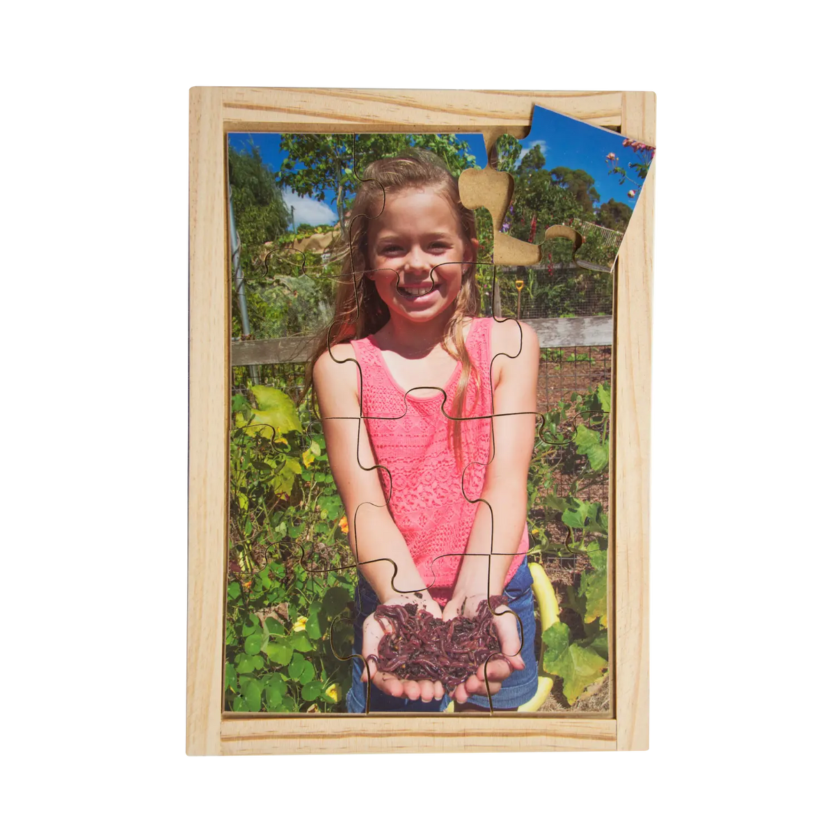 Worms Puzzle — hand-painted wooden jigsaw puzzle — Australian-made sustainability early learning resource