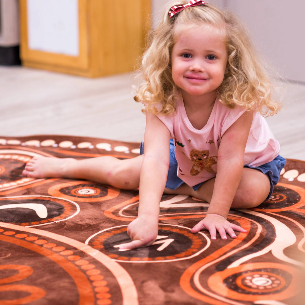 Yarning Circle Indigenous Rug — Australia's bestselling Indigenous classroom rug, Aboriginal dot art design