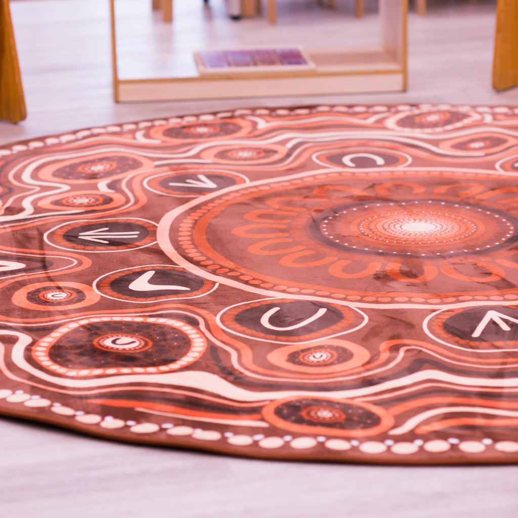 Nationals Rug Yarning Oval Indigenous Rug — Education National