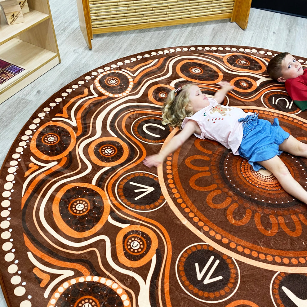 Yarning Circle Indigenous Rug — Aboriginal Art Classroom Rug ...