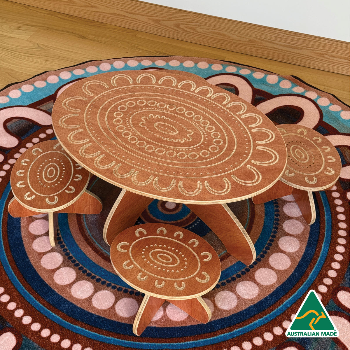 Yarning Oval Table and Stools