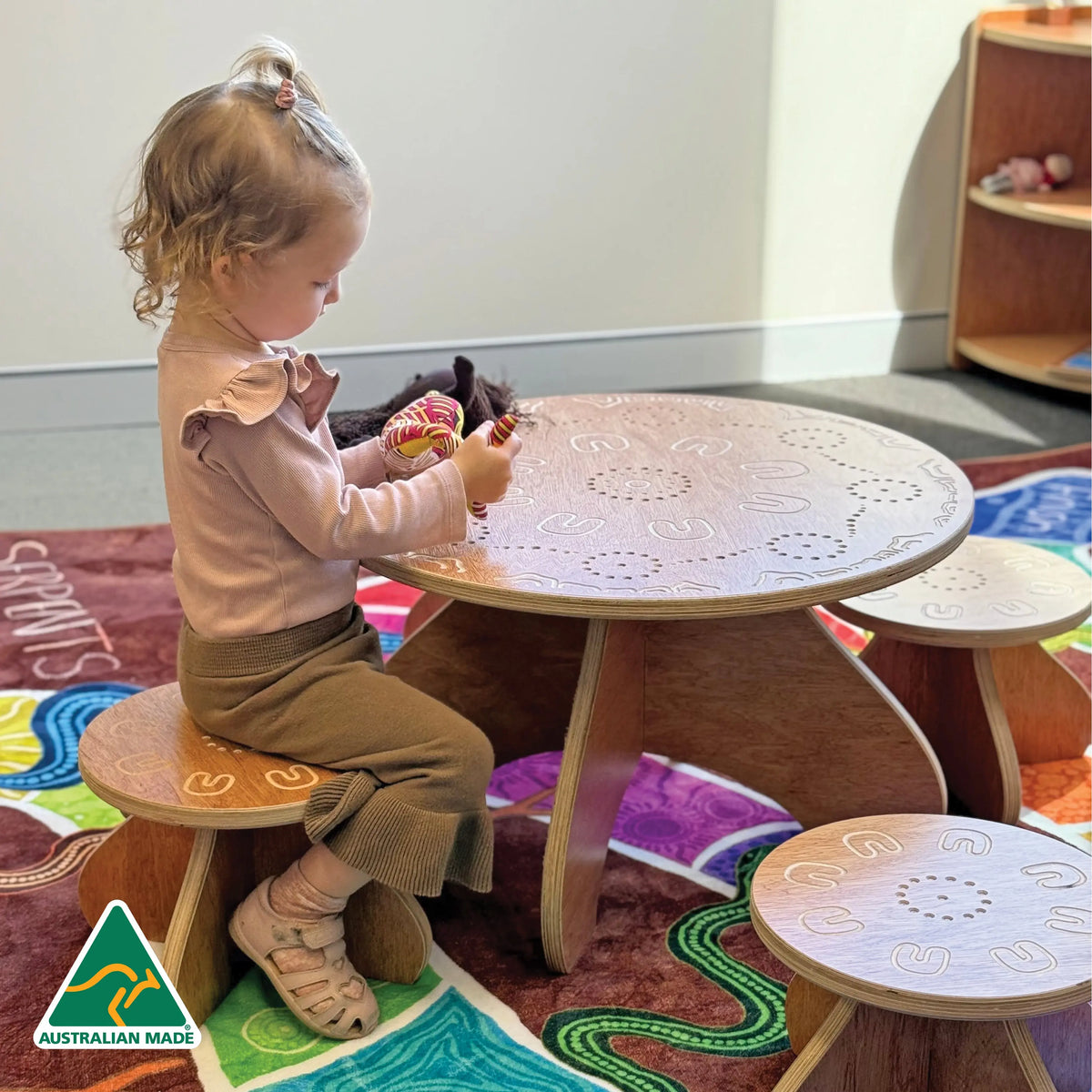 Yarning Circle Table and Stools — fourth alternative view