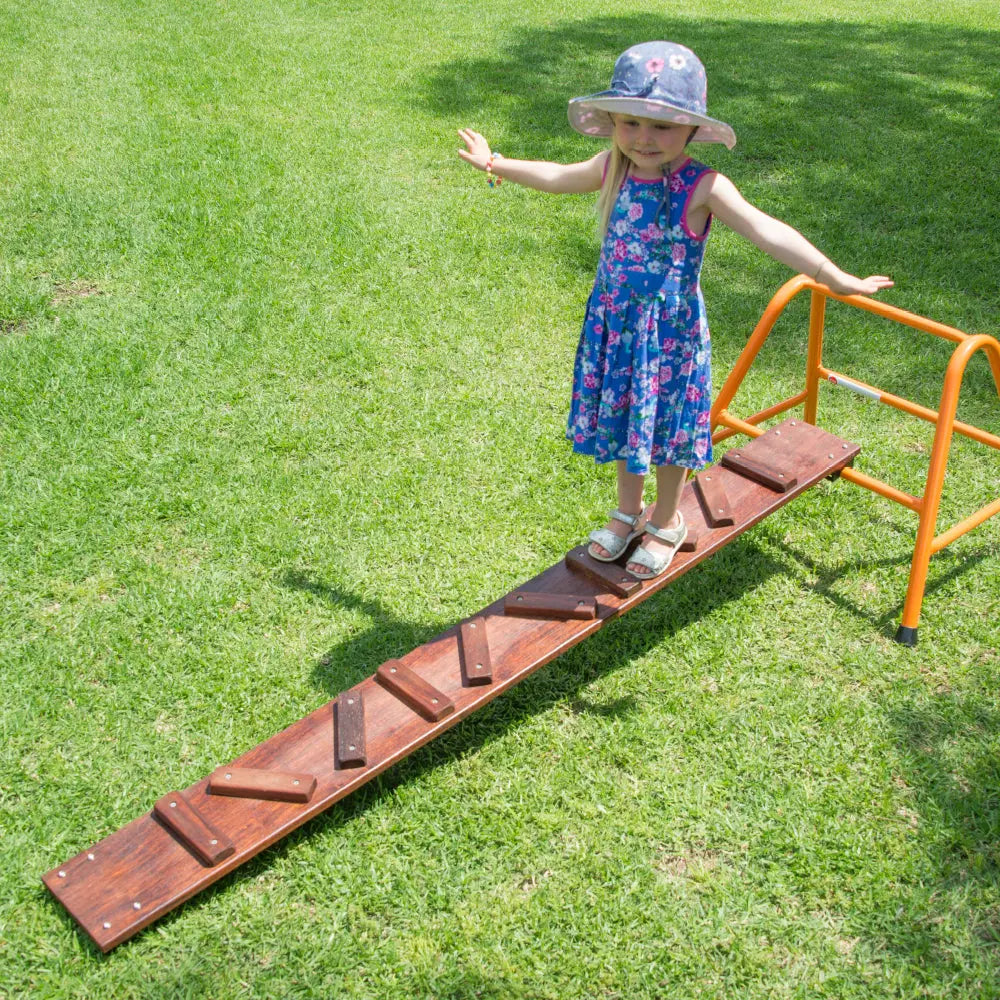 Zig Zag Plank — outdoor wooden zig-zag plank for active play, Australian-made early childhood equipment