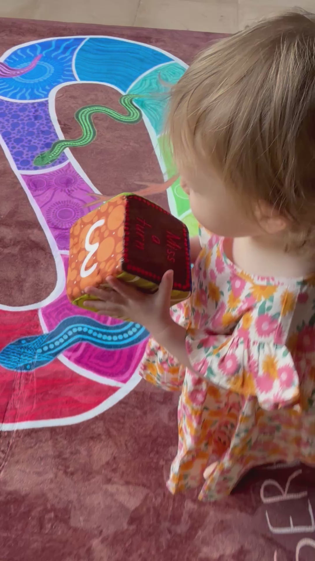 Serpents and Sticks Rug Game with soft Dice