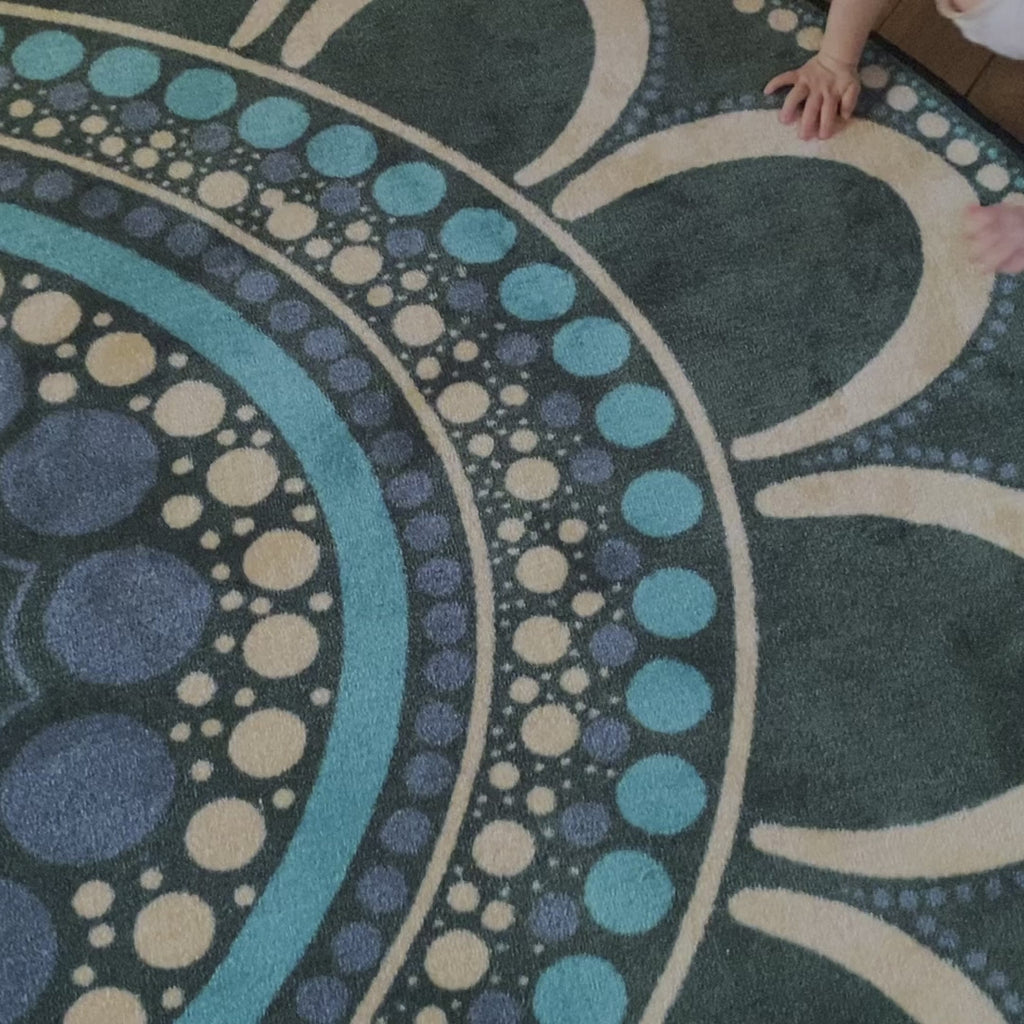 Yarning Oval Indigenous Rug