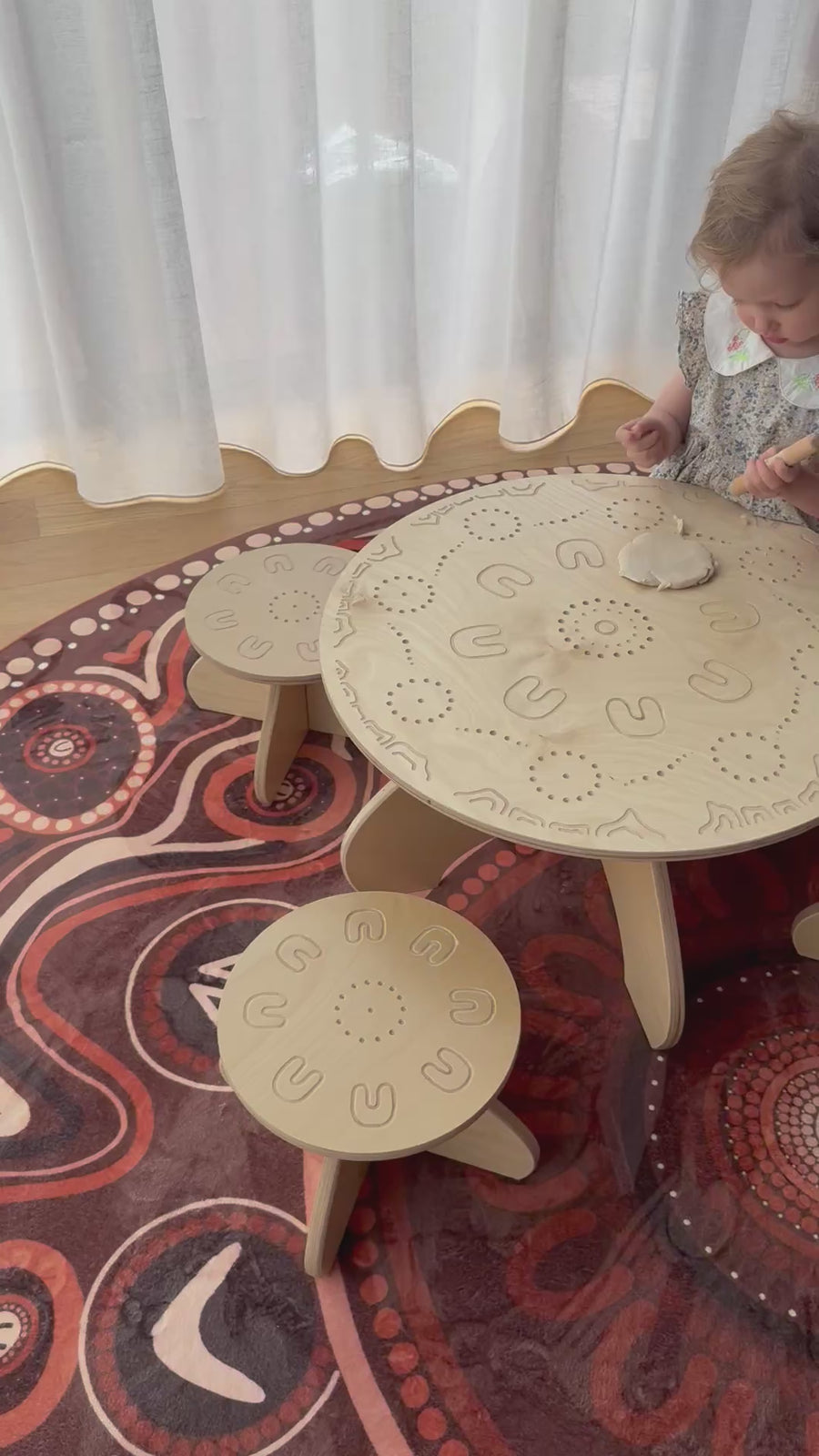 Yarning Circle Table and Stools