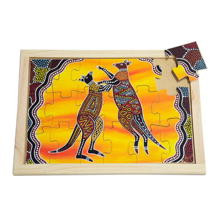 Aboriginal Art kangaroos Large Puzzle